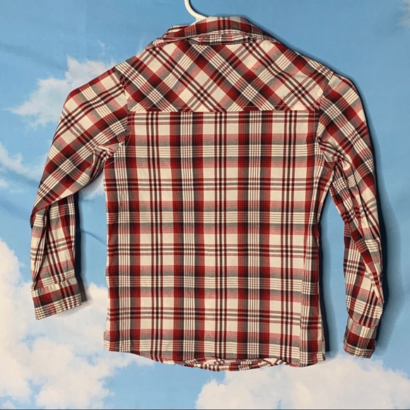 Swiss Cross- Red & Black Plaid Button Up Shirt 6 - Picture 7 of 10